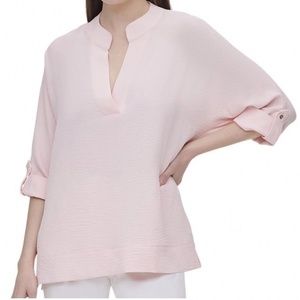 Calvin Klein Roll-Sleeve Blouse
